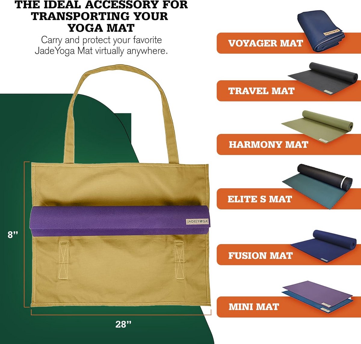 Yogamat Drager - Matten Tas - Sport Transport - Beschermende Cover - Verstelbare Riem - Kaki