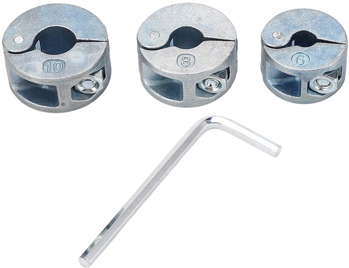 Dailygoods- Boorstoppers 3 Stuks - Zinklegering 6 mm/8 mm/10 mm - Open Ontwerp - Schroefvergrendeling - Accessoires voor Elektrisch Gereedschap - Slijtvast en Duurzaam - Boorstopring