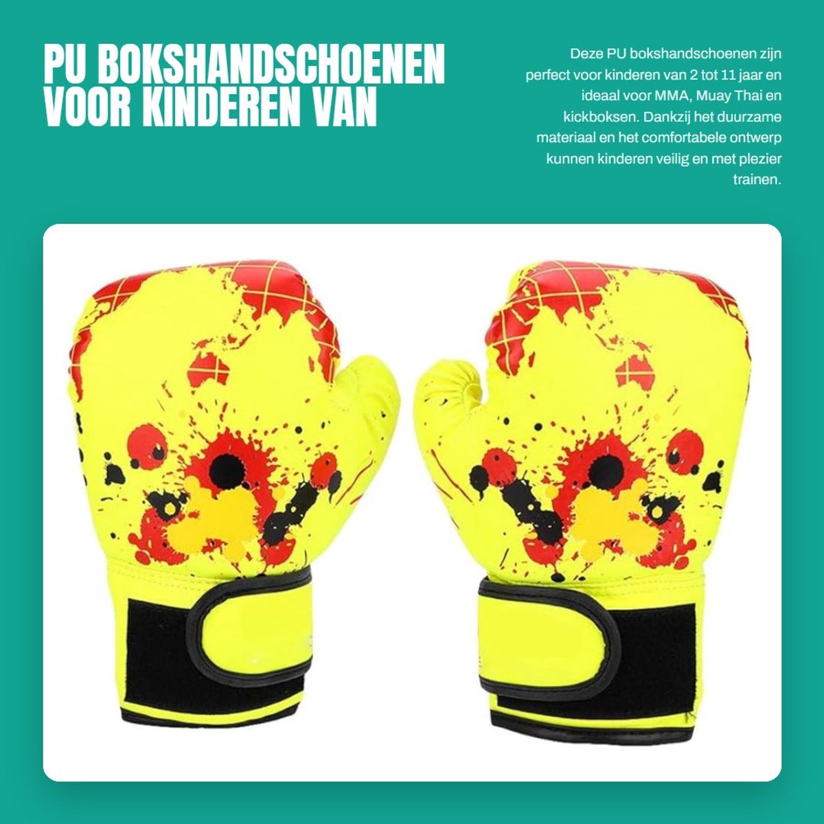 Dailygoods- Bokshandschoenen Kinderen - Hoogwaardig PU-leer - MMA/Kickboksen - Sparring/Training - Slijtvast/Duurzaam - Tevredenheidsgarantie - Vechtsporthandschoenen