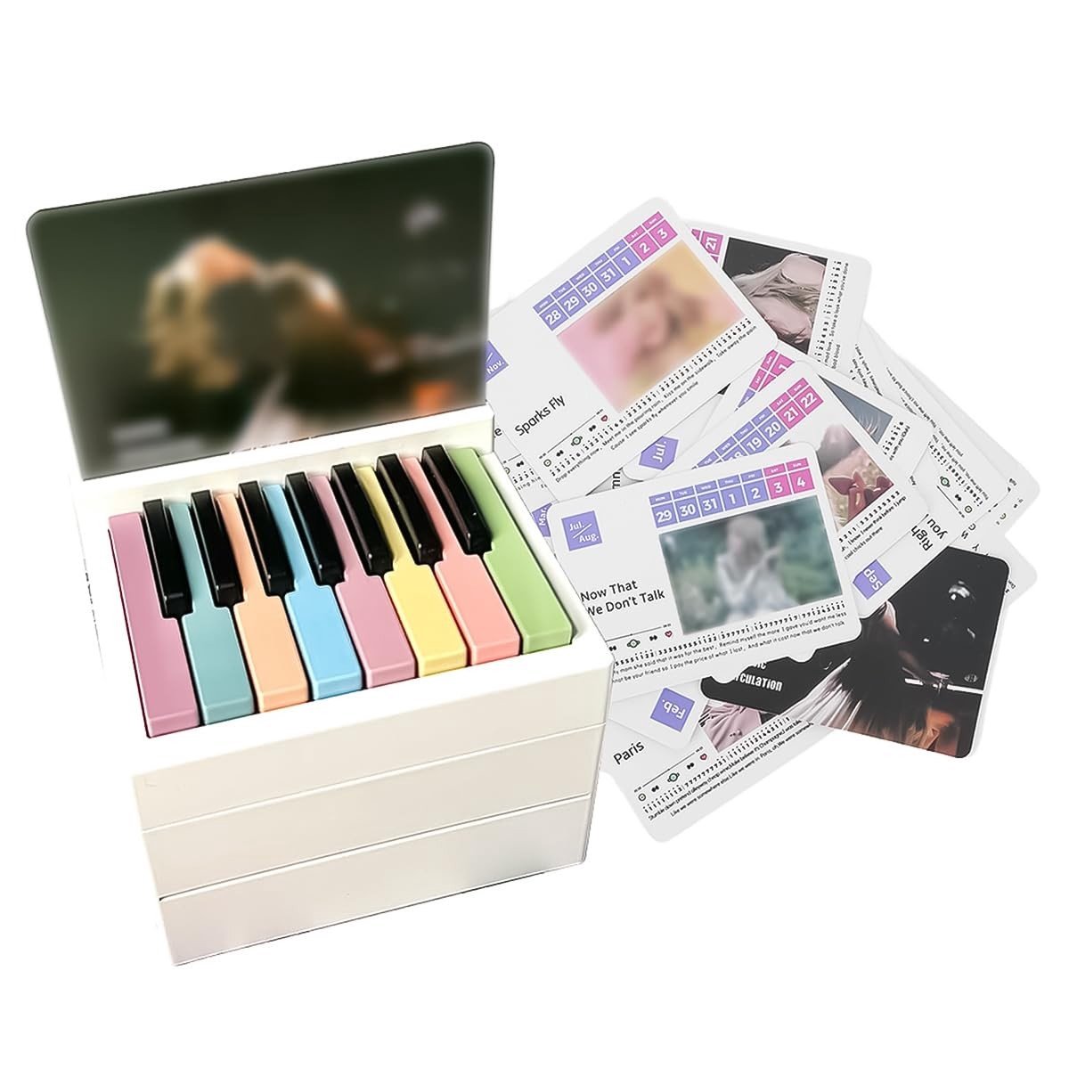 Dailygoods- Bureau Kalender 2025 - Mini Piano - Speelbare Kalender - Duurzaam Ontwerp - 52 Muziektracks - Fijn Kunststof - Pianokalender