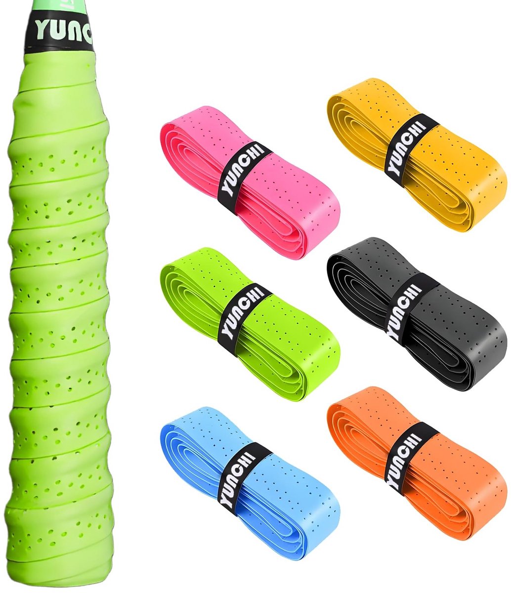 Dailygoods - Pack van 6 Zelfklevende Gripbanden voor Badminton en Tennis Rackets - Antislip Overgrip