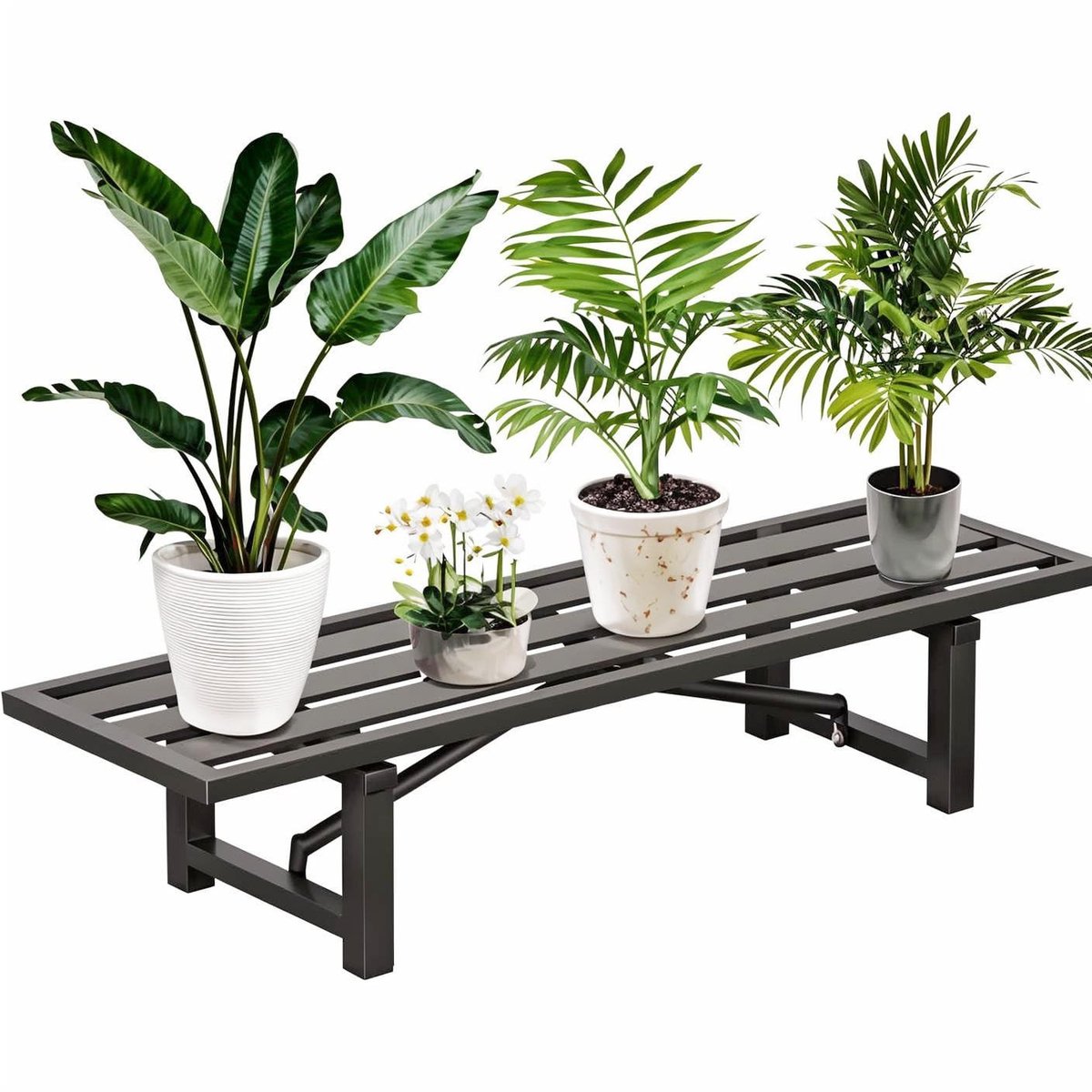 Dailygoods- Plantenstandaard Aluminium - Bloemenstandaard - Plantenrek Binnen/Buiten - Weerbestendig - Hoog Draagvermogen - Modern Design - Bloemenrek
