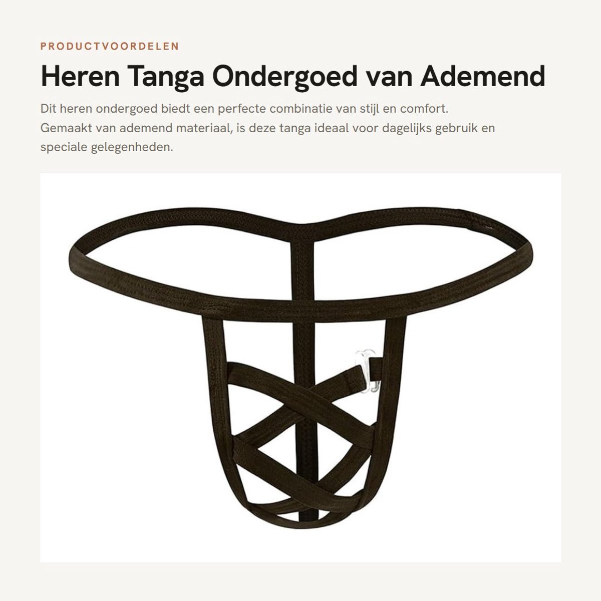 Dailygoods- Tanga Slip Heren Ademend - Ondergoed - Lage Taille - Meervoudige Gekruiste Bandjes - 100% Polyester - Ideaal Cadeau - Herenondergoed