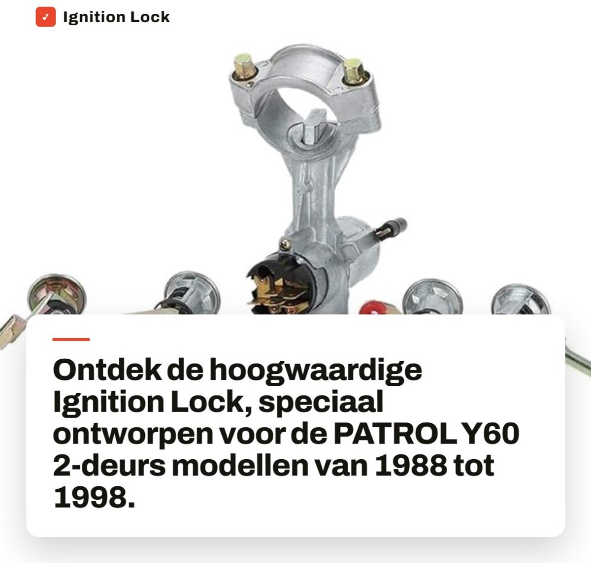 Dailygoods - Ignition Lock - Aluminium Schakelaar - Met Sleutels - Geschikt voor PATROL Y60 2-Deurs - Beveiliging - Auto Accessoires - Sleutel Slot