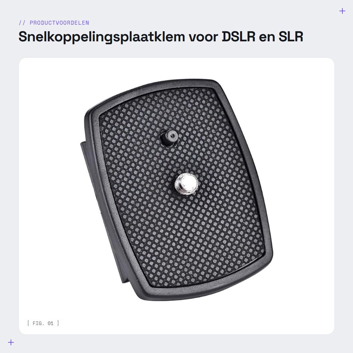 Dailygoods- Snelkoppelingsplaatklem Lichtgewicht - Verstelbare Klem - Camera - Adapter - DSLR/SLR - Spionage