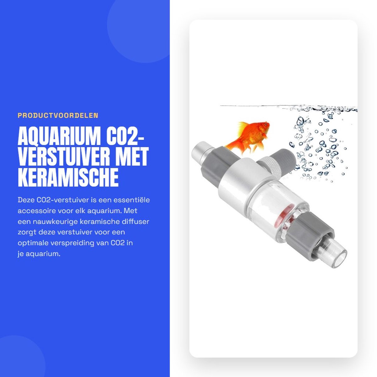 Dailygoods- CO2-verstuiver met keramische vernevelingsbuis - aquariumverstuiver - CO2-diffuser - aquariumaccessoires - terugslagklep - bubbellogger - Aquarium Diffuser