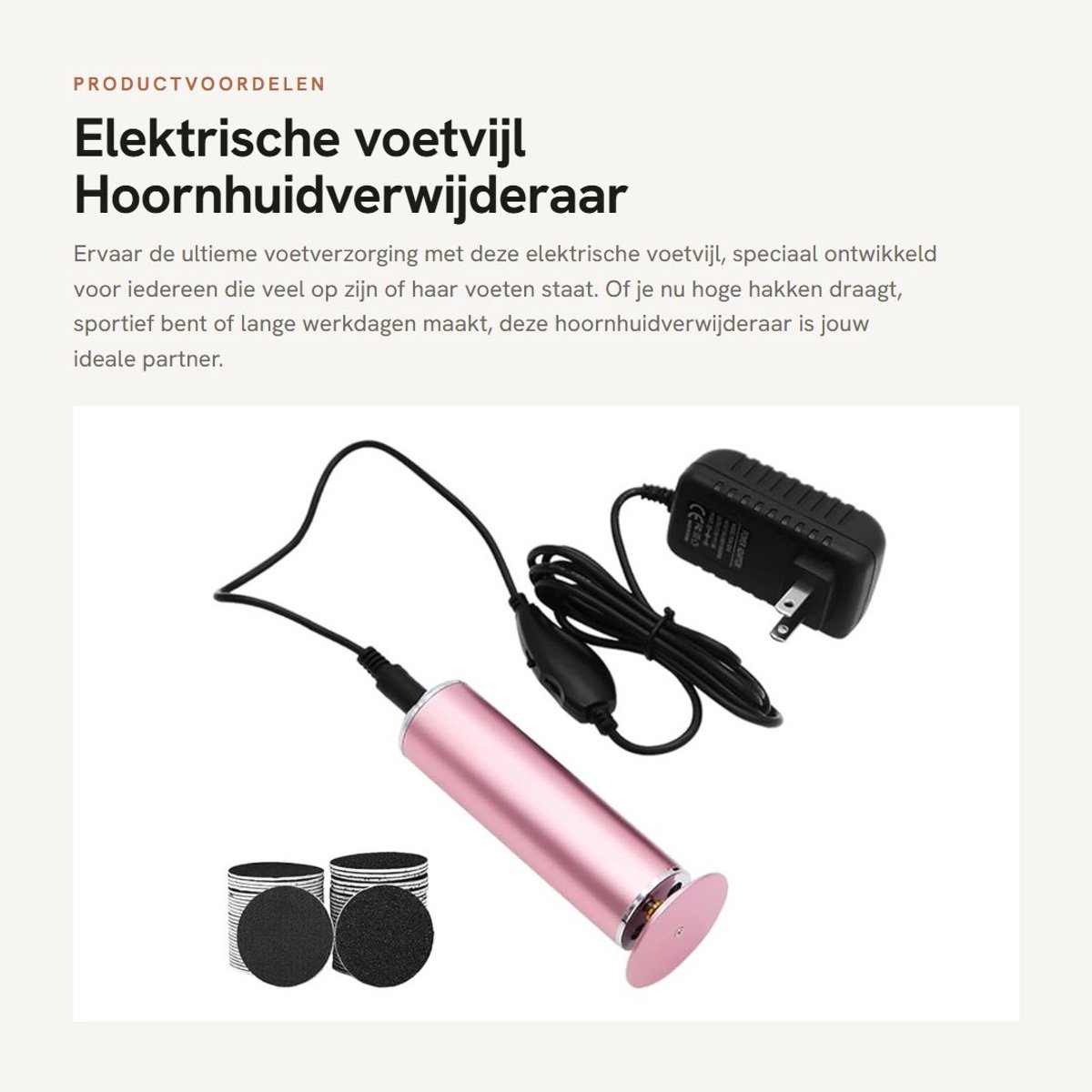 Dailygoods - Elektrische voetvijl - Hoornhuidverwijderaar - Effectieve verzorging - Compact formaat - Dode huid verwijderen - Voor gezonde voeten - In...