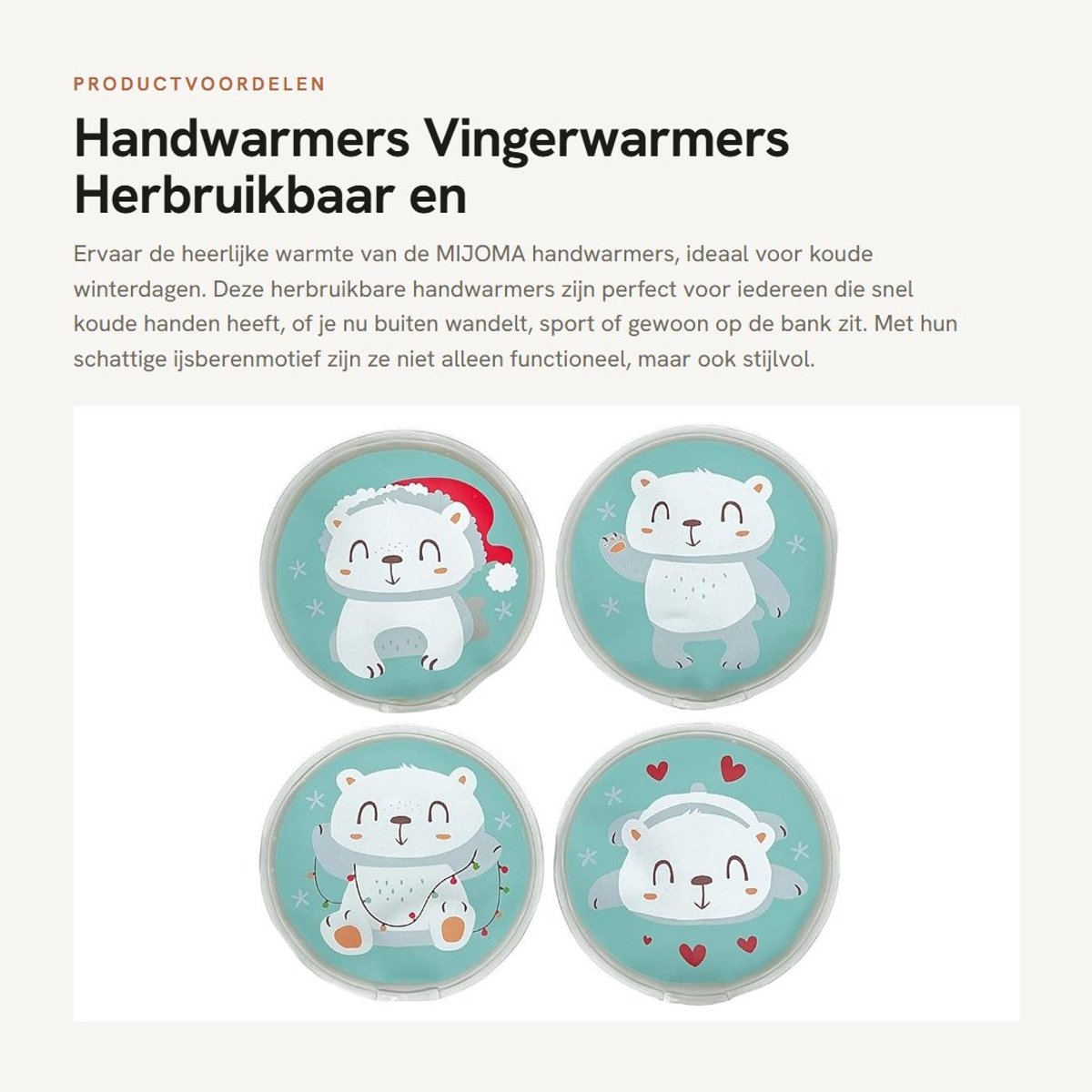 Dailygoods- Handwarmers Oplaadbaar - Herbruikbare Handwarmers - Set van 4 - Huidvriendelijke Kunststof Hoes - Tot 55 °C Warmte - Perfect voor Koude Dagen - Zakwarmers