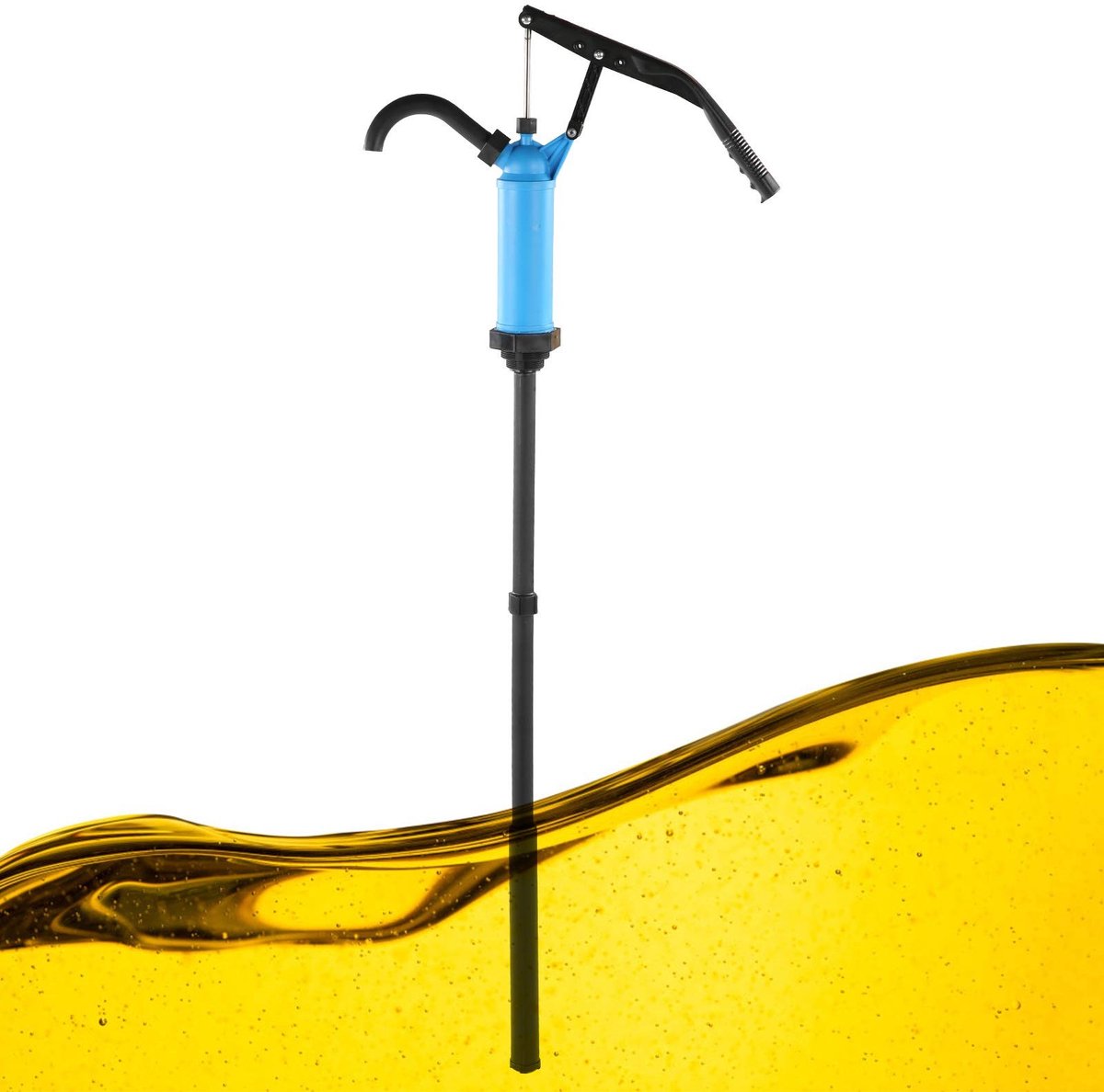 Dailygoods- Trommelpomp hefboomeffect - Handmatige handpomp - Benzinepomp - Brandstofpomp - Debiet 40-60 l/min - Telescopische sifon 61-89 cm