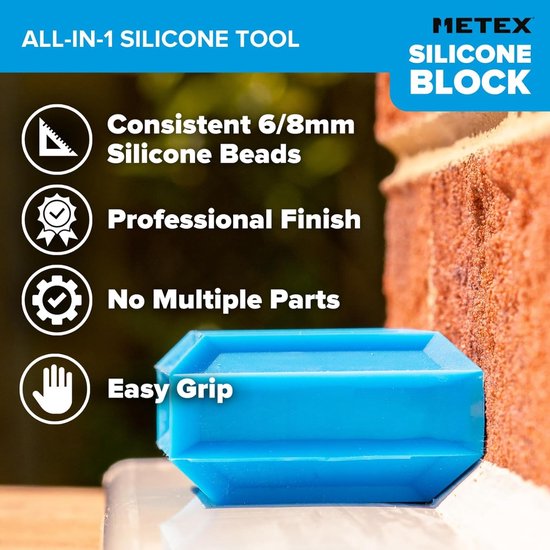 Siliconenkit Afwerkingstool - Kitmes Kitspatel - Voegen Afwerken - Consistente Kralen 6mm 8mm - 75mm Lengte - Grijs — afbeelding 3