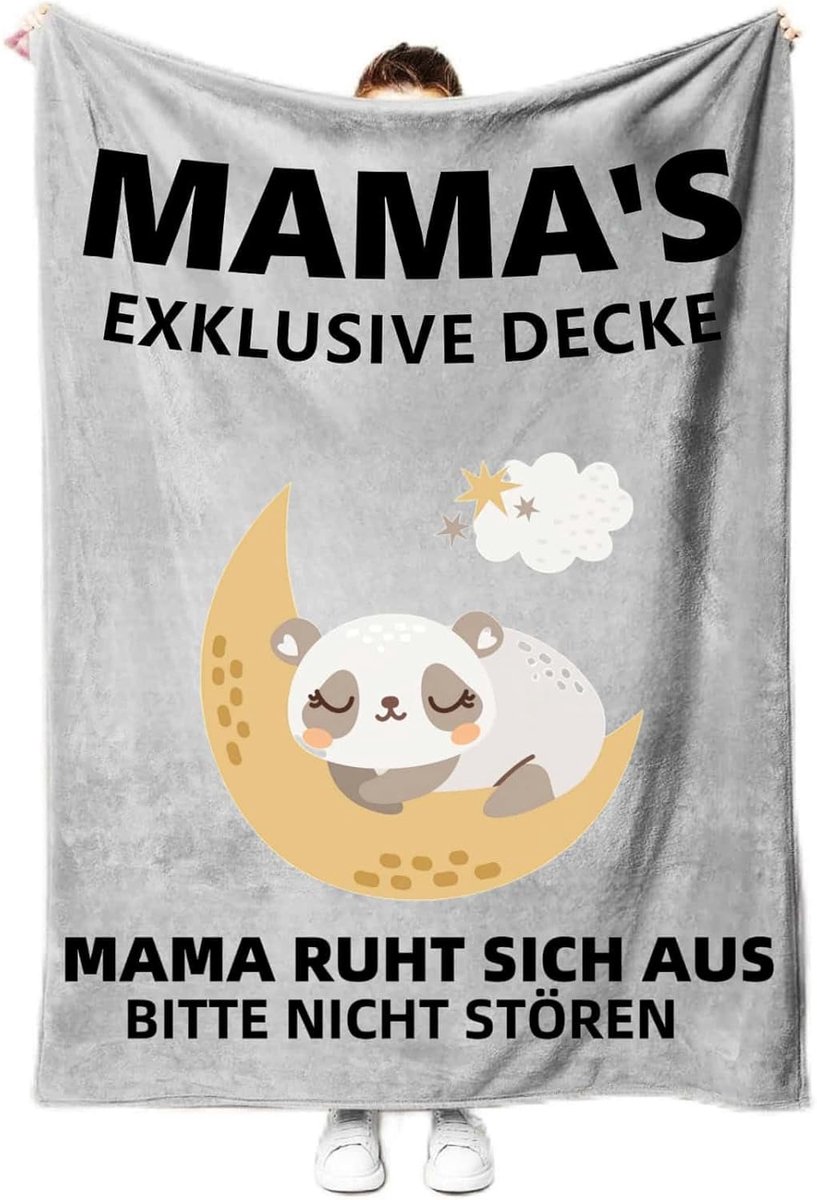 Moederdeken - Knuffeldeken - Cadeau geven - Zacht flanel - Niet gespecificeerd - Grijs