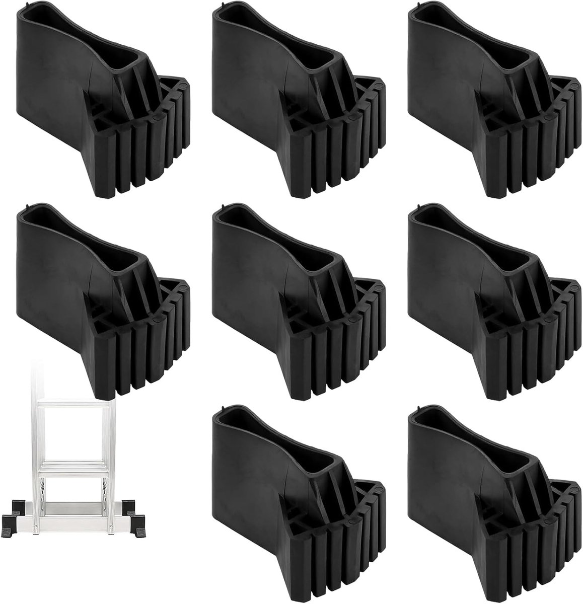 Vervangende ladderdoppen - Laddervoeten - Vloeren beschermen - Verbeterde stabiliteit - 8 stuks - Zwart