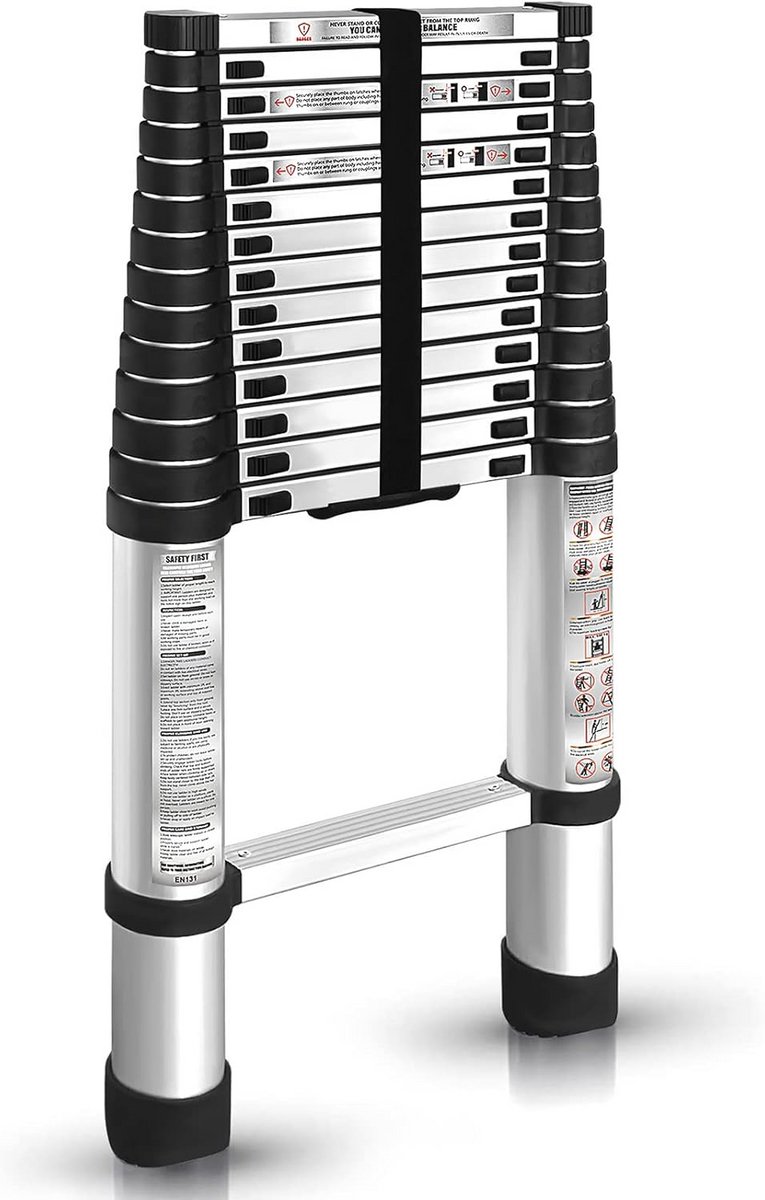 Telescopische Ladder - Opvouwbare Ladder - Klusklare Hulp - Compact Opvouwbaar - 44 Meter - Aluminium