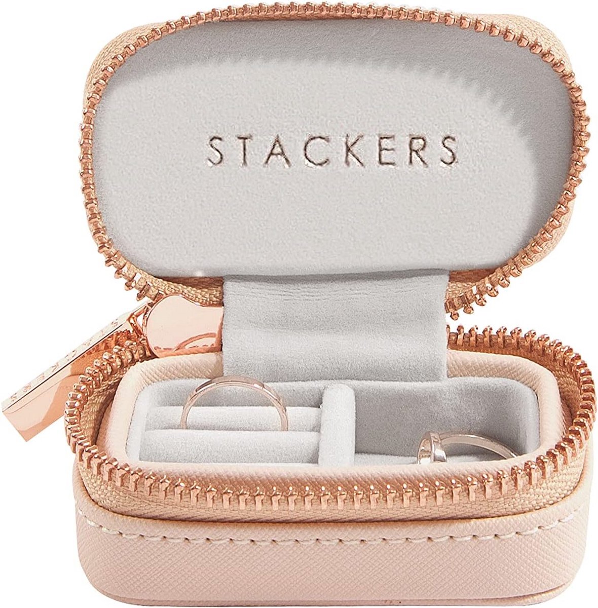 Reis Sieradendoos - Juwelendoosje Opbergdoos - Sieraden Georganiseerd Houden - Compact Ontwerp - 8 x 4.5 cm - Blush Roze