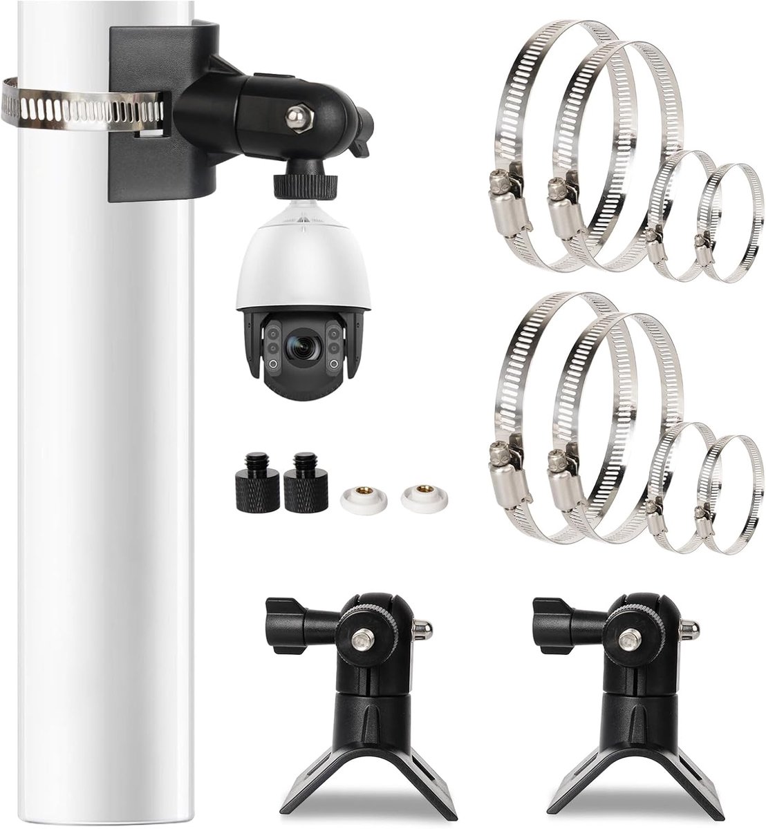 Camera Houder Set - Bevestiging Beugels - Buitenbeveiliging Monteren - 360 Graden Draaibaar - 2 Stuks - Zilver