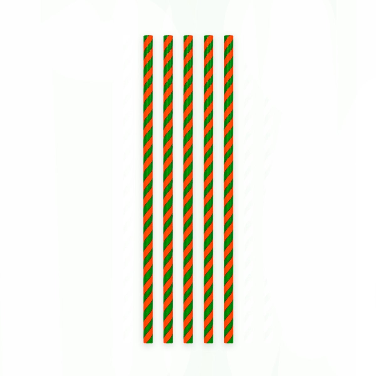 1000 Papieren Rietjes Gestreept Groen/Rood - 6mm x 197mm - Bulkverpakking 1000 stuks - Grootverbruik - Portugal / Marokko supporters & themafeest versiering