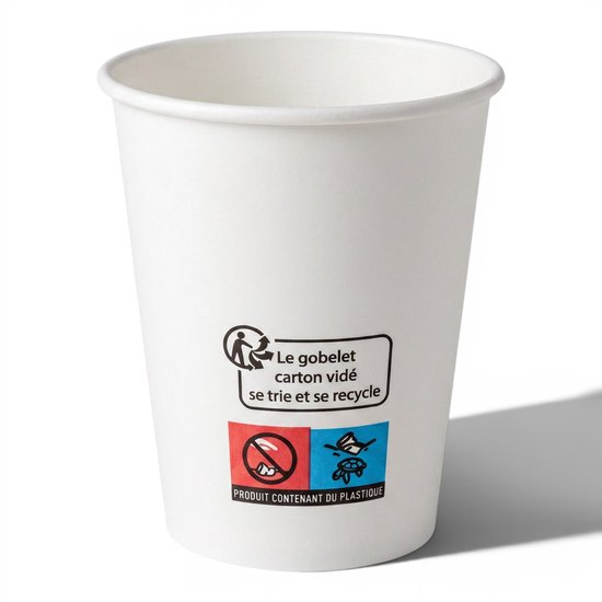 Gobelets à café blancs 180 ml (7 oz) - 1000 pièces - Gobelets en carton étanches avec revêtement PE pour l'hôtellerie, le bureau et les événements