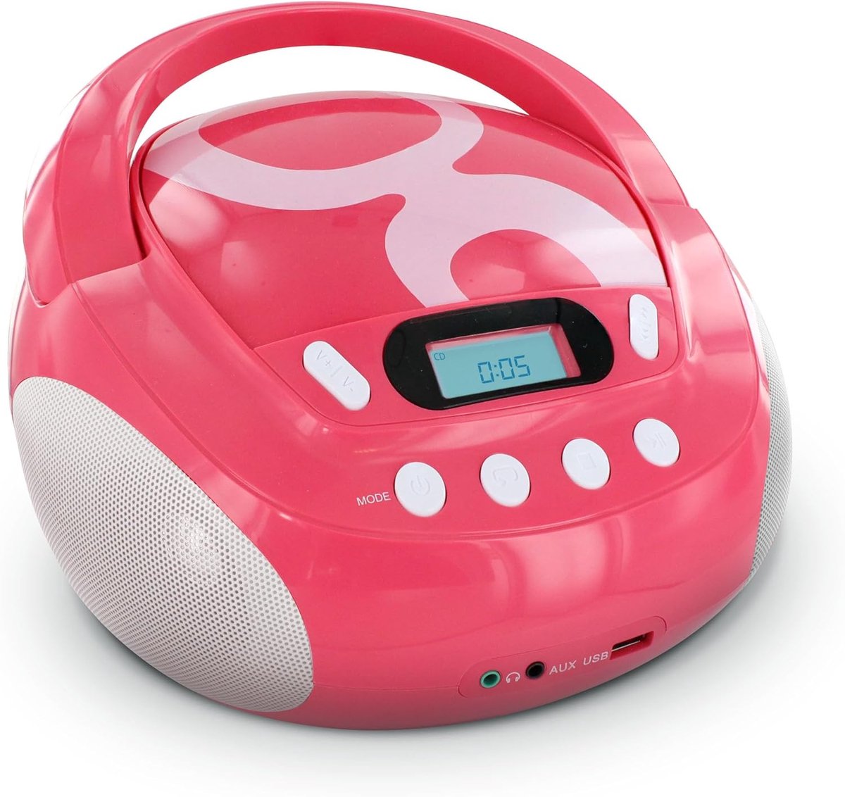 Radio CD Speler - Muziekspeler MP3 - Muziek Luisteren - ID3 Tag Weergave - 2 Watt - Roze