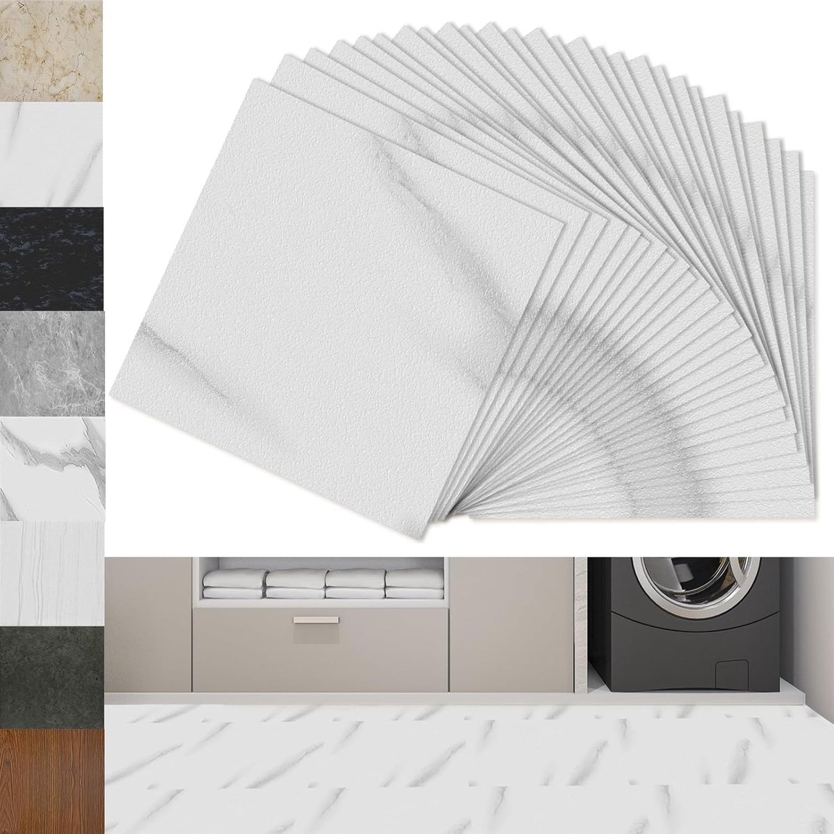PVC Vloerbedekking - Zelfklevende Tegels - Woonkamer Opknappen - Waterproof en Antislip -