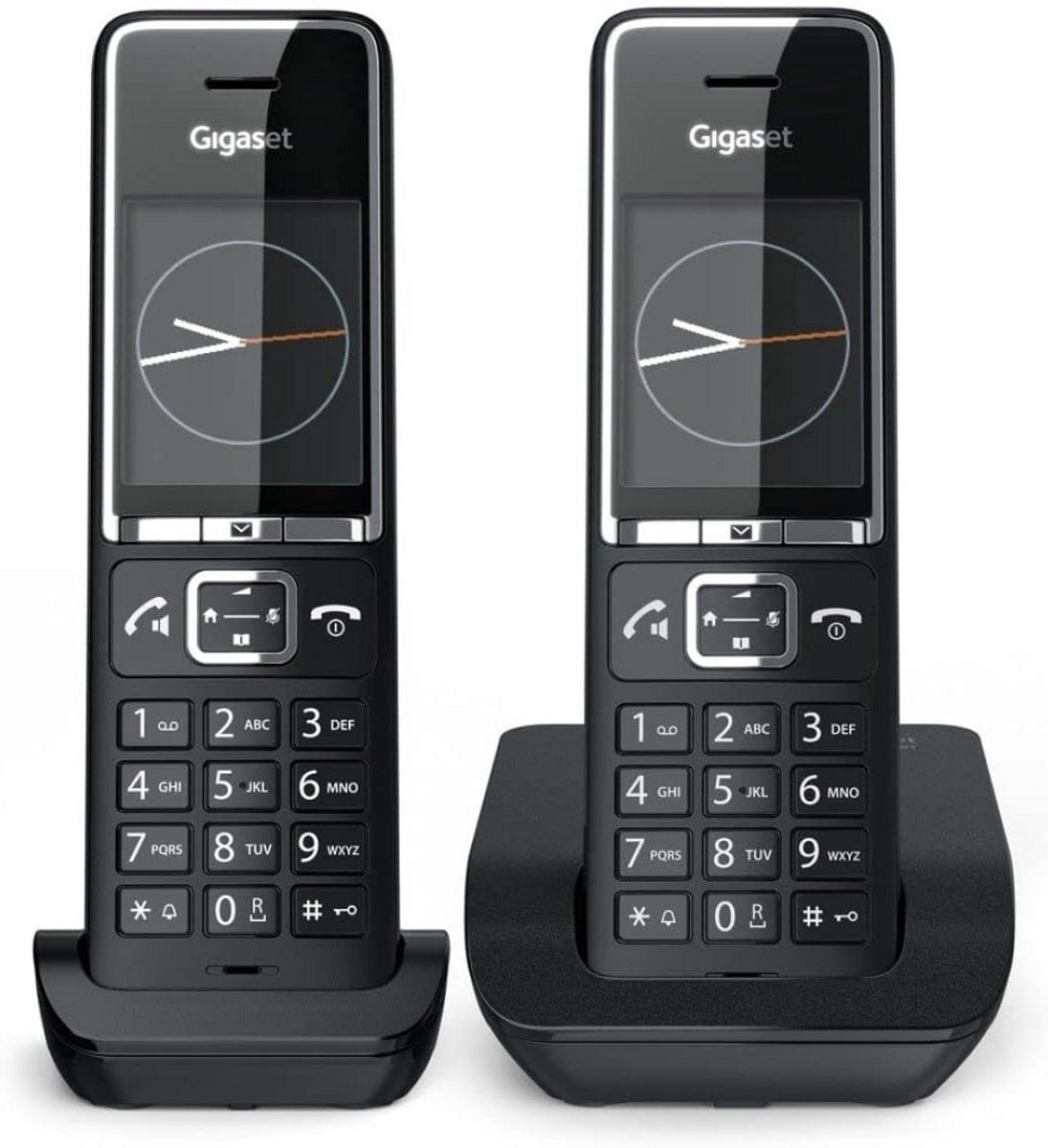Draadloze Telefoon Duo - Vaste Lijn - Thuis Bellen - Verlichte Toetsen Handsfree - 2 Telefoons - Antraciet