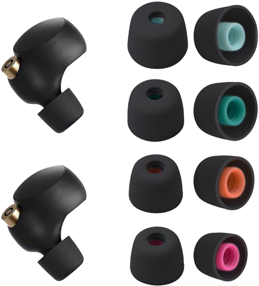 Dailygoods - Reserveoordopjes - Universele Oordopjes - Zachte Ruisonderdrukking - Zwart - Compatibel met In-Ear Hoofdtelefoon - Perfect voor Grote Geh...