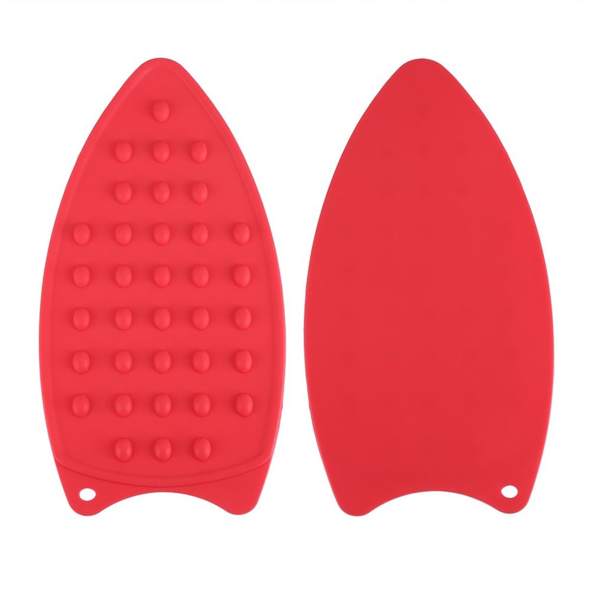 Dailygoods - Beugel voor Strijkijzer - Hittebestendig Silicone - Antislipzool - Rood - Compacte Opslag - Ideaal voor Plat IJzer