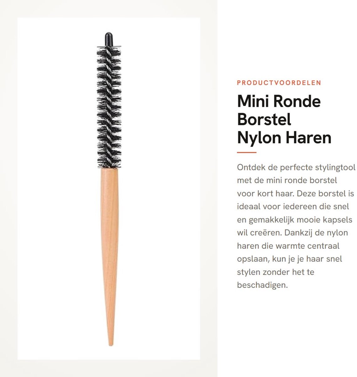 Dailygoods- Borstel Professionele Ronde Borstel - Nylon Haren - Houten Handvat - Antislip Grip - Snelle Styling - Hoge Kwaliteit - Haarbos