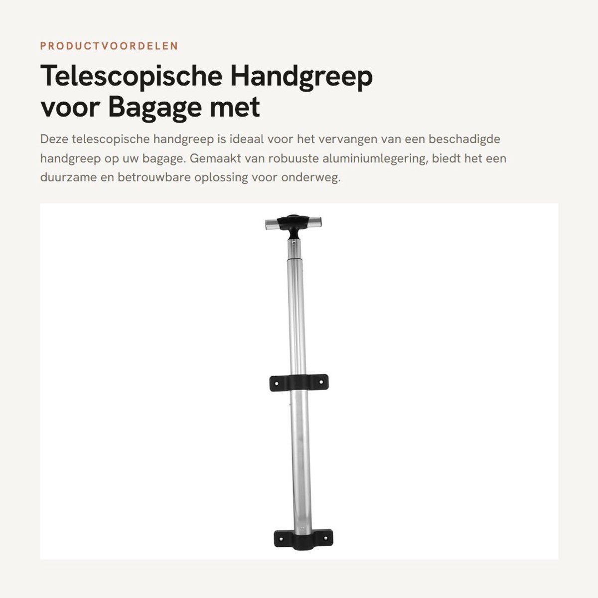 Dailygoods- Trolley Handgreep Vervangend - Aluminiumlegering - Telescopisch - Geschikt voor Koffers - Lichtgewicht - Robuust - Bagagehandgreep