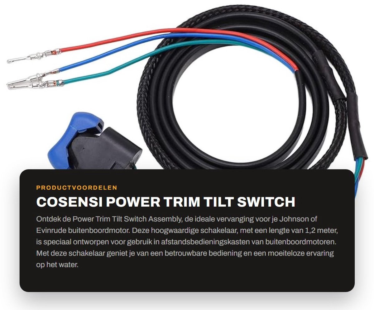 Dailygoods - Power Trim Tilt Switch Assembly - Vervanging voor buitenboordmotor - 1,2 meter lengte - Geschikt voor Johnson Evinrude - Hoogwaardige kwa...