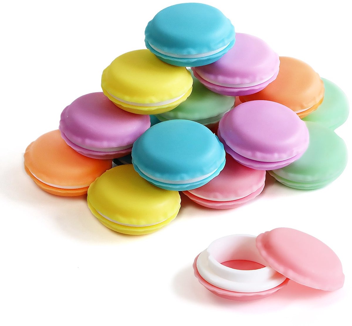 Dailygoods- Macaron Doos 24 Stuks - Schattige Macaron Vorm - Opbergdoos voor Sieraden - Pillendoos - Multifunctionele Opbergbox - Mini Formaat