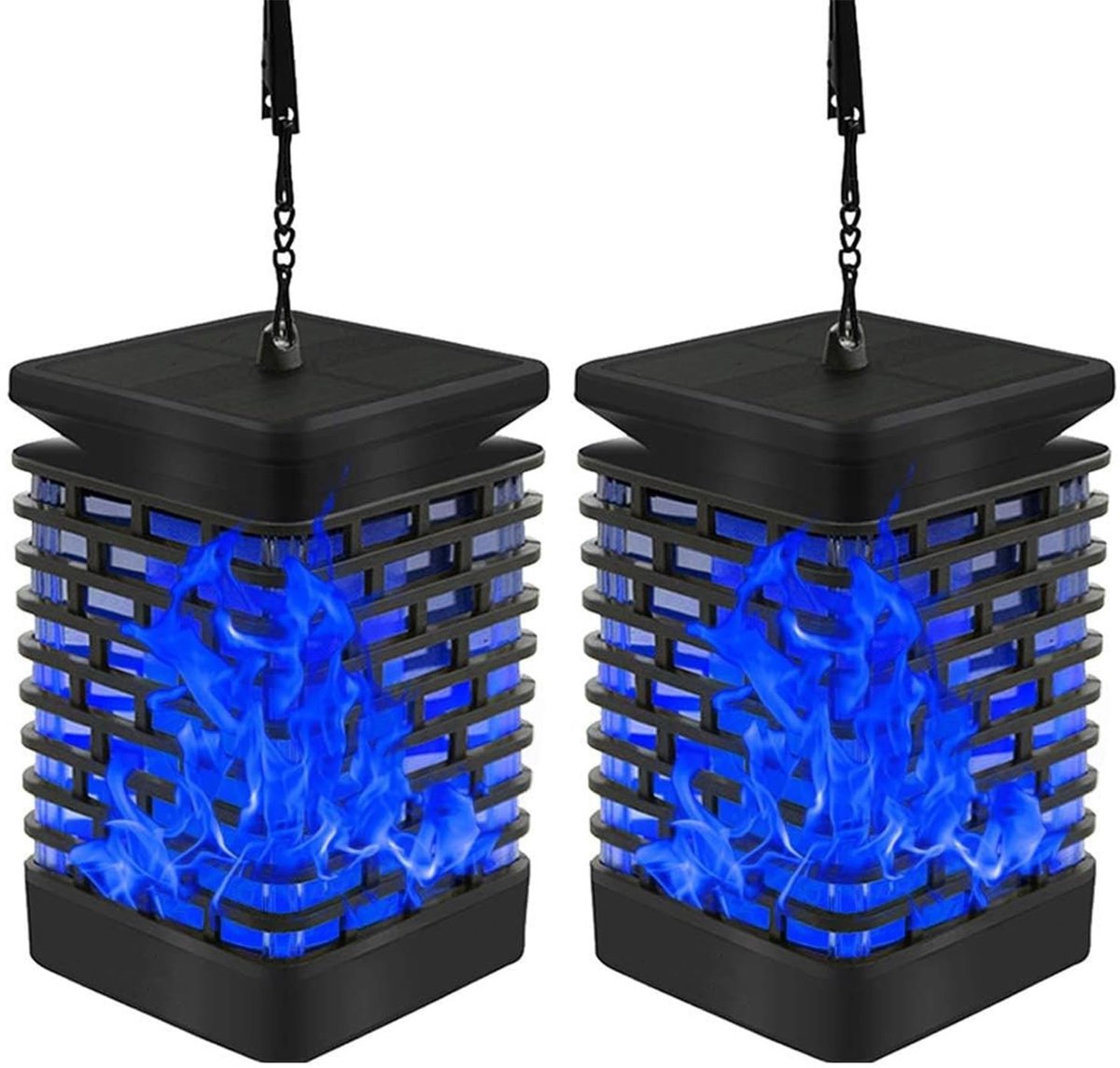 Dailygoods- Zonnelantaarn waterdicht - Zonne-lantaarn buiten - Tuinverlichting solar - Hangende lantaarns - 2 stuks - Duurzaam en energiebesparend