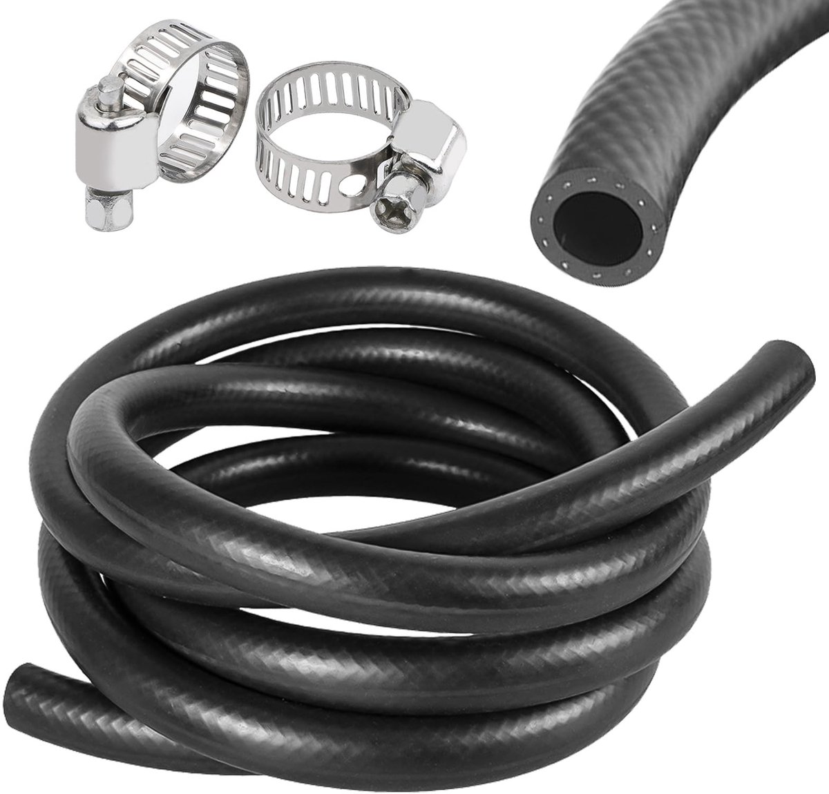Dailygoods- Koelslang Ø 19 mm - Rubberen Slang - Brandstofslang 1 m - Autobrandstofleiding - Slangklemmen - Duurzaam materiaal