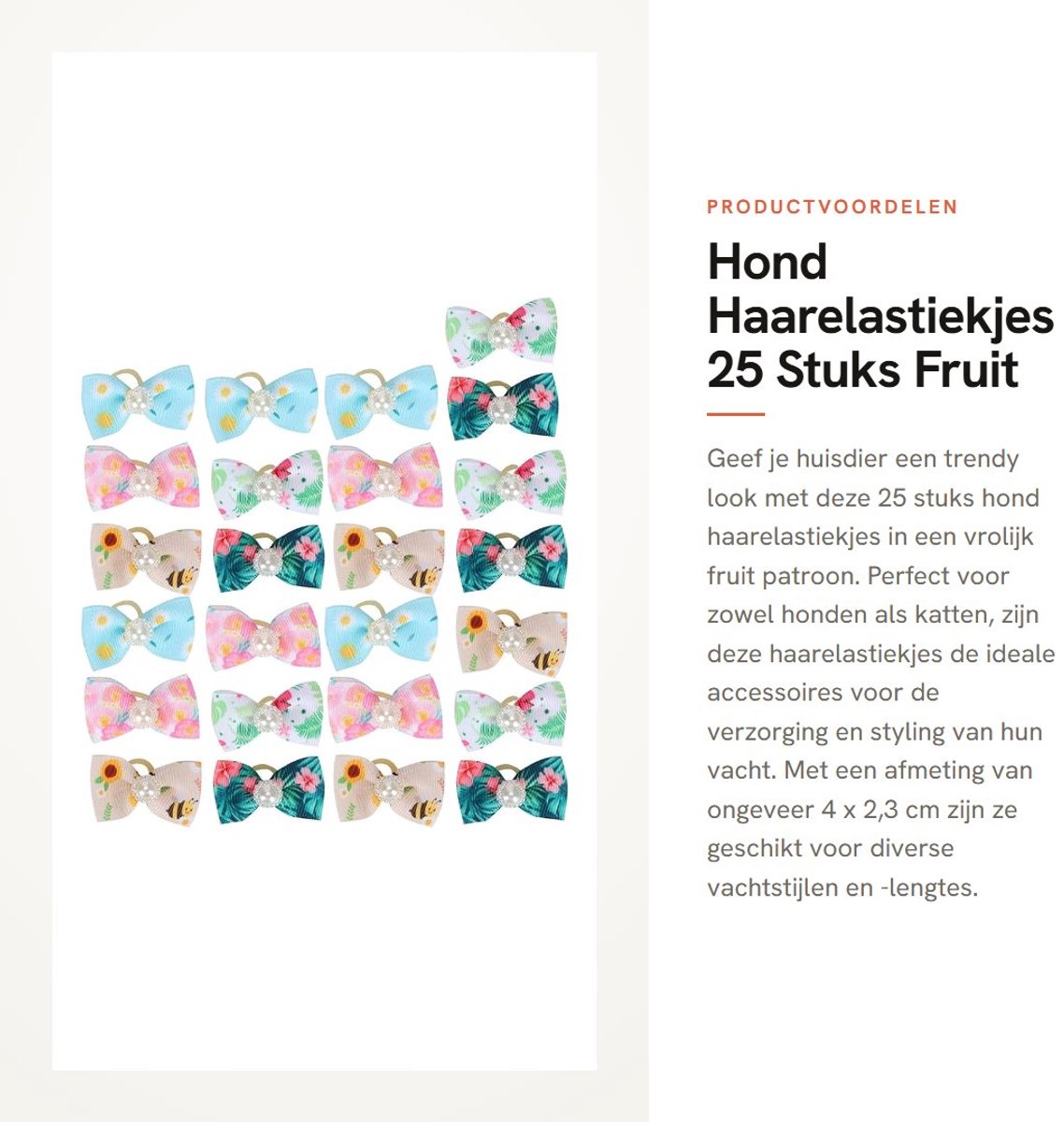Dailygoods- Haarelastiekjes 25 Stuks - Decoratieve Accessoires - Huisdieren - Katten/Honden - Polyester - Duurzaam en Niet Giftig - Hondaccessoires