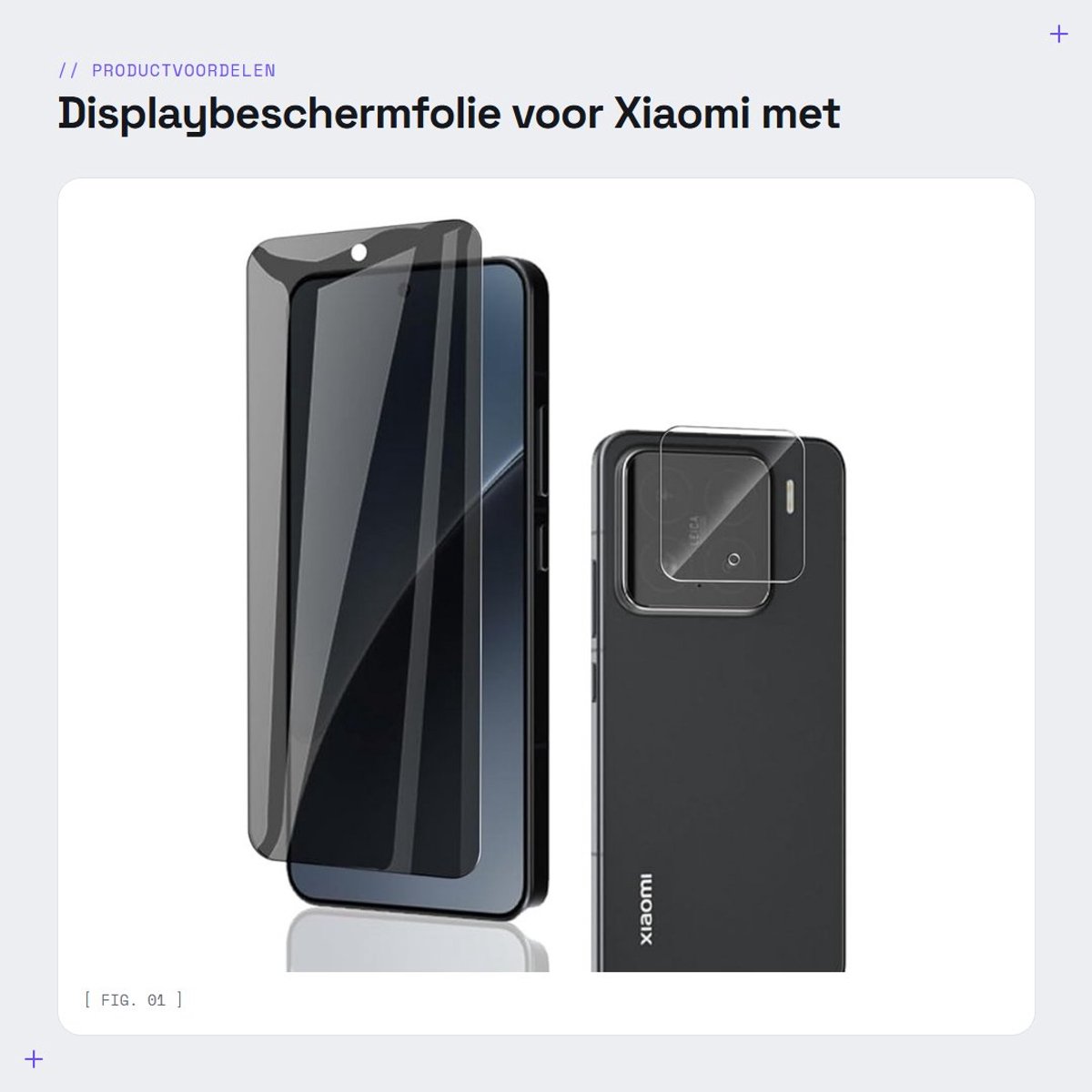 Dailygoods - Displaybeschermfolie voor Xiaomi met Camera-glas