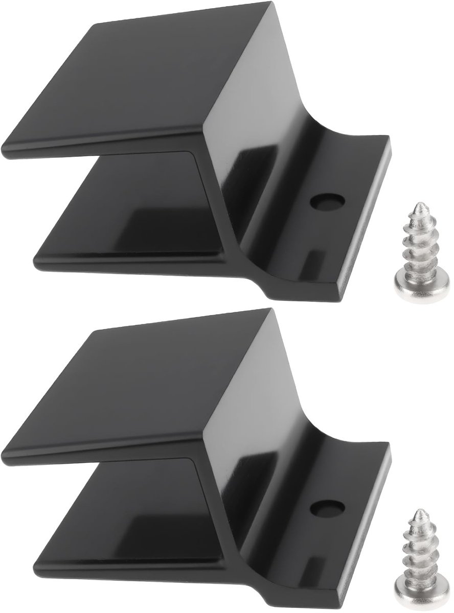 Dailygoods- Bodemgeleider 2 Stuks - Schuifdeur Rails - Zwart Plastic - Slijtvast - Corrosiebestendig - Afmetingen 31,49x23,87x12,7mm - Schuifdeurrail