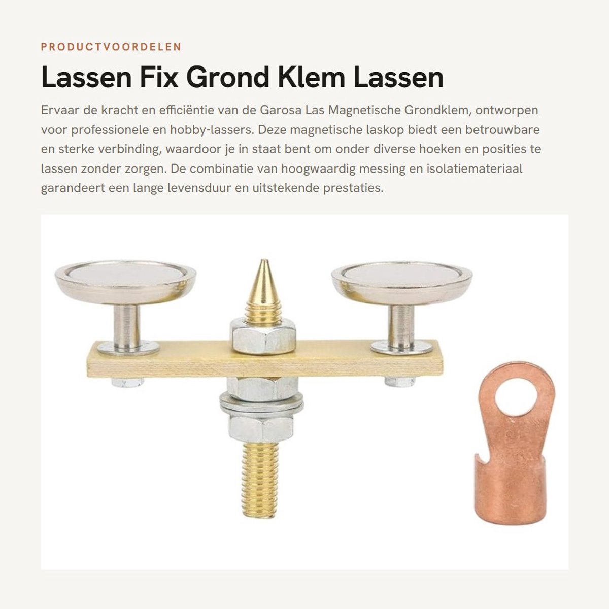 Dailygoods- Lassen Klem Hoge Duurzaamheid - Lassen Magneet Hoofd - Messing/Isolatieplaat - Diameter 36mm - Schroefmaat 65x10mm - Sterk Magnetisme 3KG - Lasmagneet