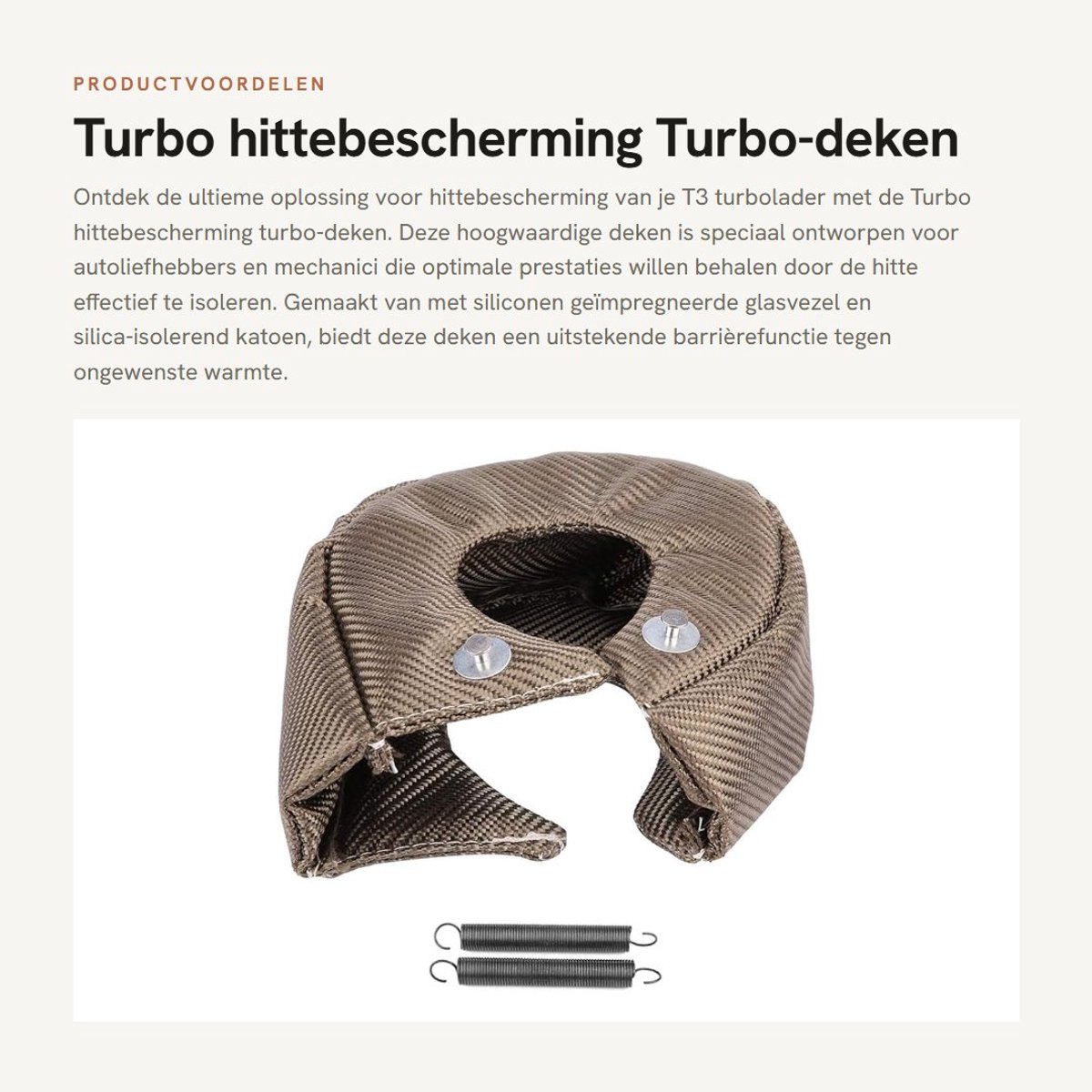 Dailygoods- Turbo Deken Hittebescherming - T3/T4 Turbocharger Bescherming - Siliconen Geïmpregneerde Glasvezel - Silica-Isolerend Katoen - 1 Stuk - Turbo Wrap