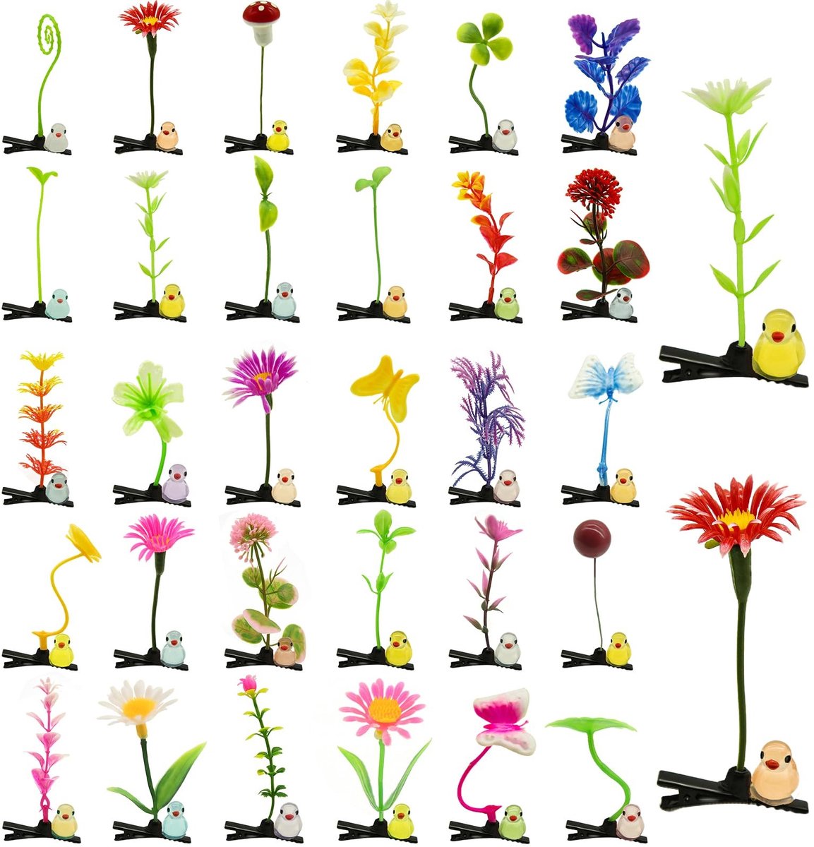 Dailygoods- Haarspeldjes 30 Stuks Lichtgevend - Eendenspruit Motief - Plastic - Feestdecoratie - Accessoires voor Raves - Betrouwbare Keuze - Haarclips
