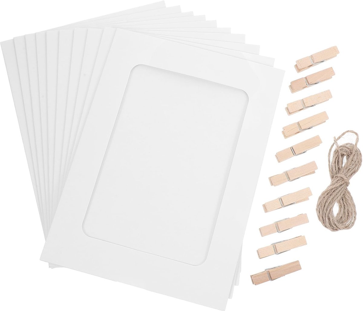 Dailygoods- Fotolijsten 10-delig - Doe-het-zelf Fotolijsten - Hoogwaardig Papier - Wanddecoratie - Recyclebaar - Afmetingen 18,3 x 13,4 cm