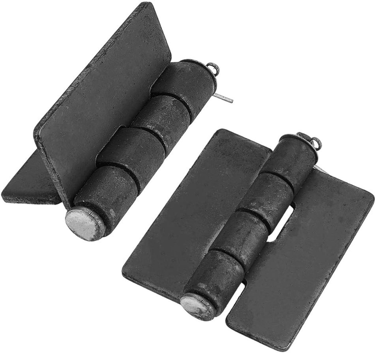 Dailygoods - 2 Stuks Heavy Duty Lasbare Scharnieren - Zwart IJzer voor Zware Toepassingen