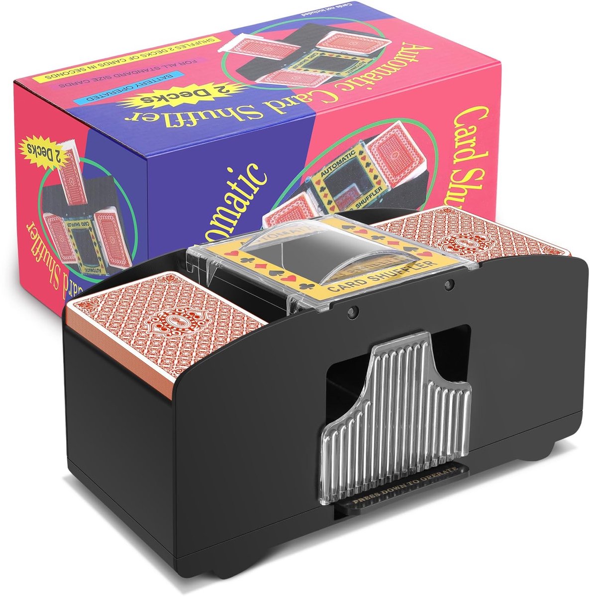 Dailygoods - Automatische Kaartenschudhine - Elektrische Kaartenschudder - Werkbesparend - 2-deks - Ideaal voor Spelletjes - Geschikt voor Volwassenen...