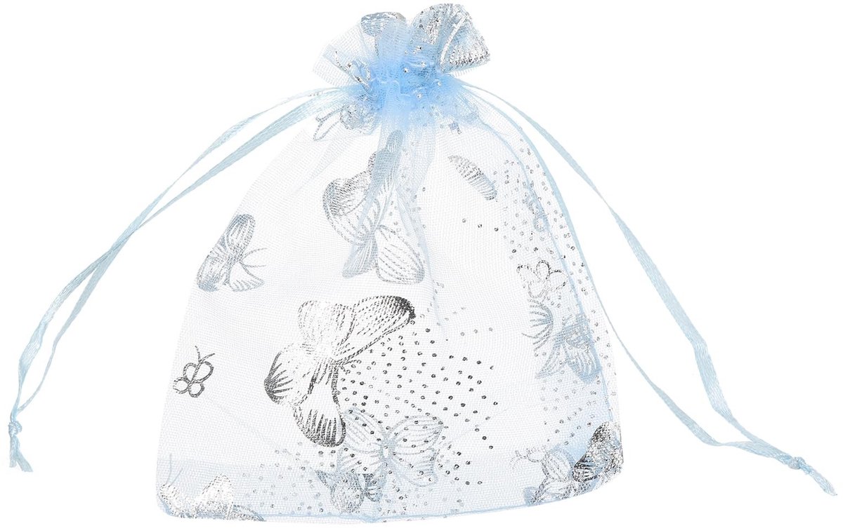 Dailygoods- Organza Zakjes 100 Stuks - 10 x 12 cm - Cadeau Zakjes - Transparant - Waterdicht - Met Treksluiting - Voor Sieraden en Snoep - Cadeauzakjes