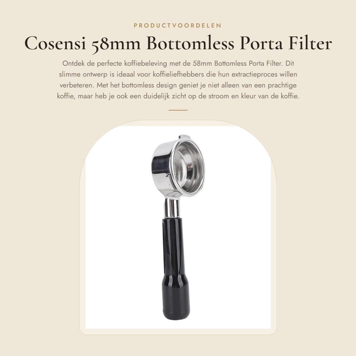 Dailygoods- Portafilter 58mm - Onderste Portafilter - Roestvrij Staal - Afneembaar Ontwerp - Duurzaam - Universele Compatibiliteit - Koffiefilter
