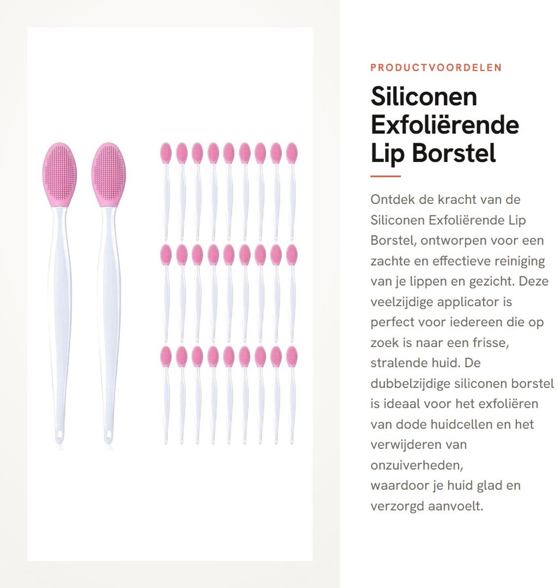 Dailygoods- Lipborstel 24 Stuks - Dubbelzijdige Siliconen Scrubber - Exfoliërende Reiniging - Zachte Applicator - Stimulator voor Huidverbetering - Lip Scrub