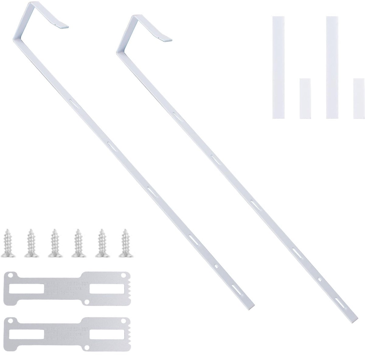 Dailygoods- Spiegelhanger Verstelbaar - 2 Spiegelbeugels Set - Zelfklevende Strips - Beschermende Bekleding - Geschikt voor Deuren - Totale Lengte 348 mm - Deurspiegel