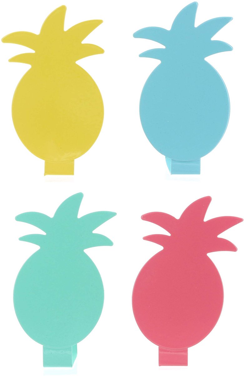Dailygoods- Tafelkleedhouder 4-delige set - Tafelkleedklemmen - Duurzaam metaal - Tropisch design - Eenvoudig te bevestigen - Afmetingen 7x4,5x4 cm - Tafelkleedklem