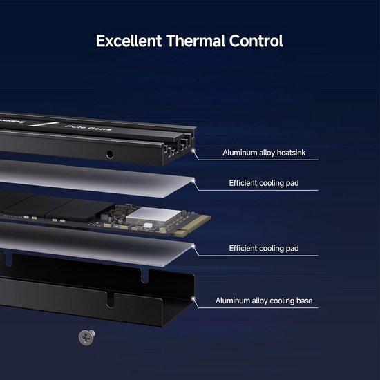 Interne SSD - Opslag Schijf - Snellere Prestaties - Met Koellichaam - 2TB - Zilver — afbeelding 3