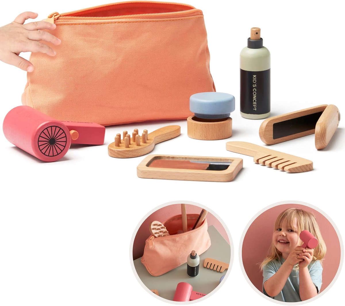 Kinder Haar Styling Set - Speelgoed Kappersset - Spelen en Leren - Natuurlijke Materialen