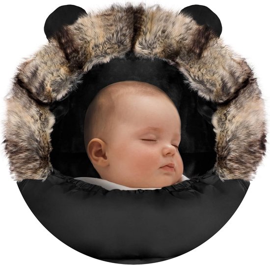 Baby Voetenzak - Kinderwagen Zak - Warmte Buiten - Waterafstotend Winddicht - 96 x 45 cm - Zwart — afbeelding 3