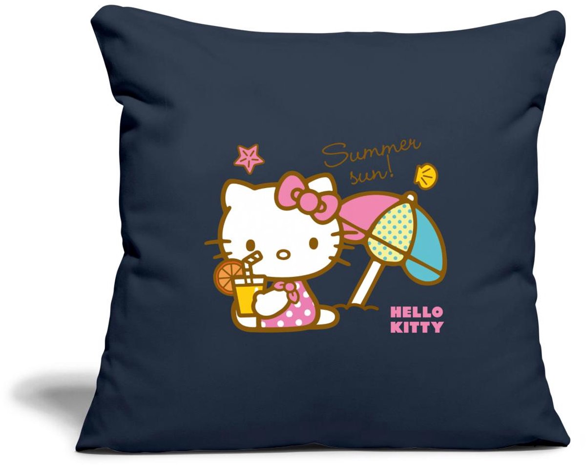 Hello Kitty Op Het Strand Onder Een Zonnescherm Sierkussenhoes, 45 x 45 cm
